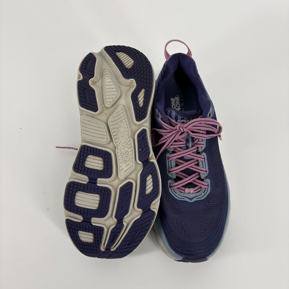 Hoka One One Bondi 6 Womens Running Shoes Blue Purple Gray Sneakers Sz Wns 9.5 - Picture 6 of 10